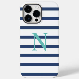 Personalised Blue Stripes iPhone 14 Pro Max Case
