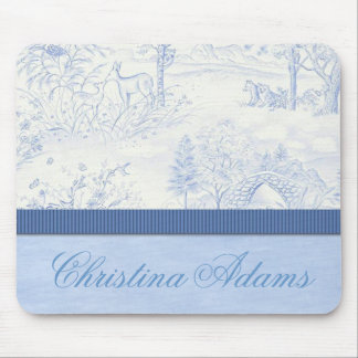 Personalised Blue Toile Mousepad