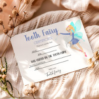 Personalised Blue Tooth Fairy Certificate