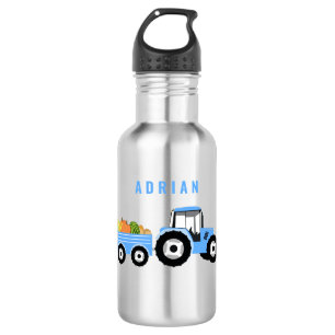Personalised Blue Tractor Truck Farm School 532 Ml Water Bottle