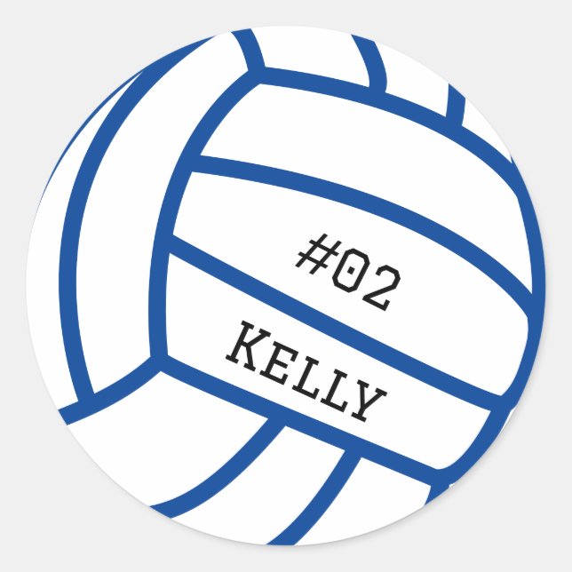 Personalised Blue Volleyball Stickers (Front)