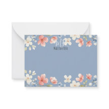 Personalised Blue Watercolour Floral Monogram