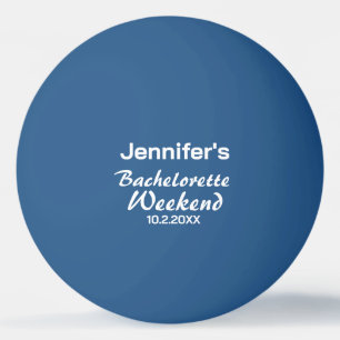 Personalised Blue White Bachelorette Party  Ping Pong Ball