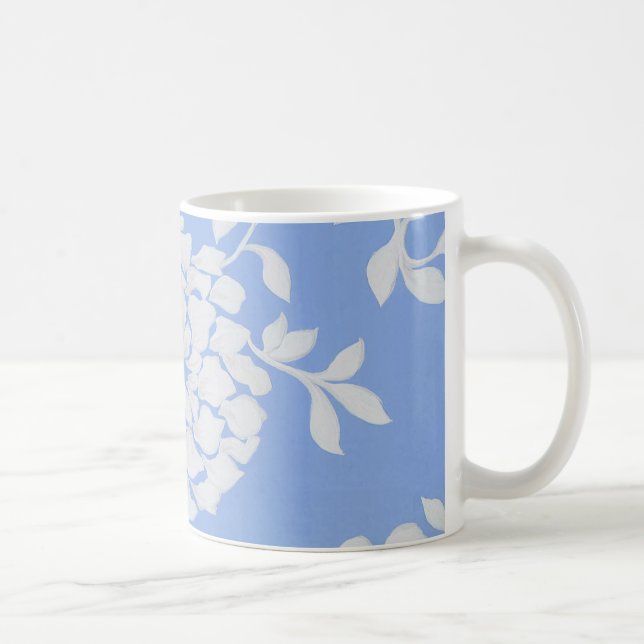 Personalised Blue & White Floral Pattern Coffee Mug (Right)