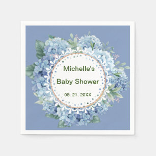 Personalised Blue & White Florals Napkin