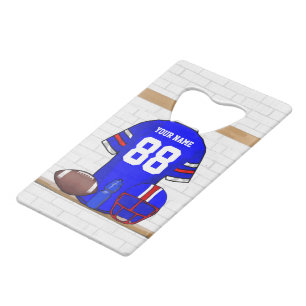 Personalised Blue White Red Football Jersey