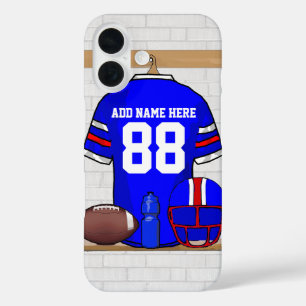 Personalised Blue White Red Football Jersey iPhone 16 Case