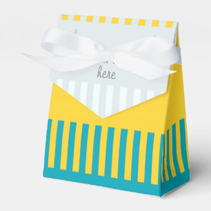 Personalised Blue Yellow White Grey Chic Pattern Favour Box