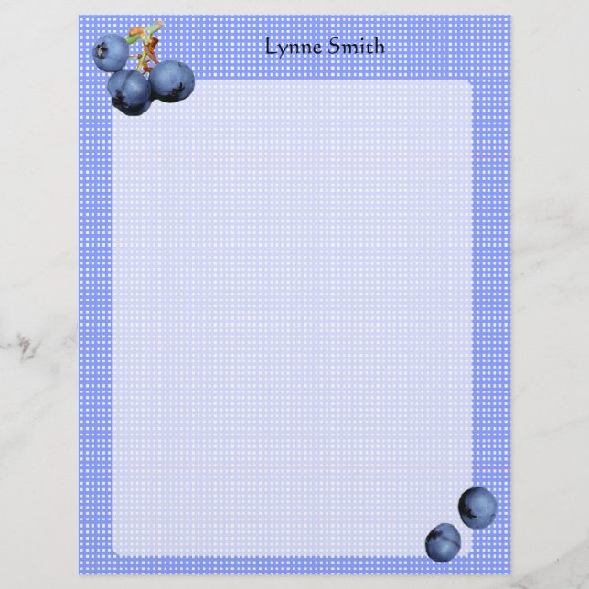 Personalised Blueberries Letterhead (Front)