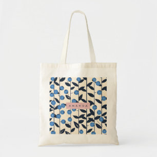 Personalised Blueberry Vine Nature Tote Bag