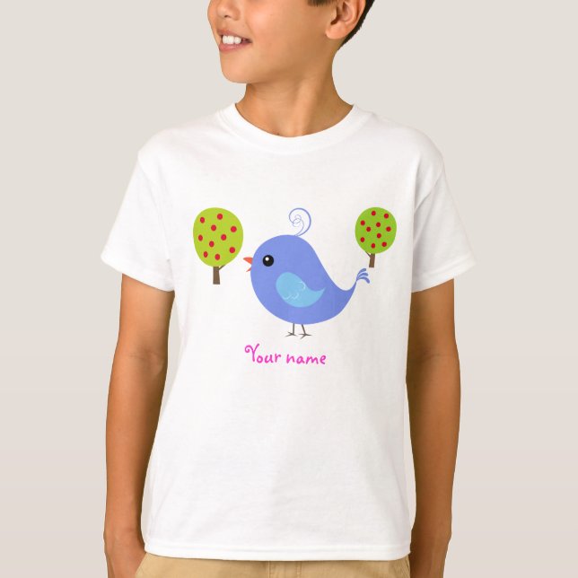 Personalised Bluebird Kid's T Shirts (Front)