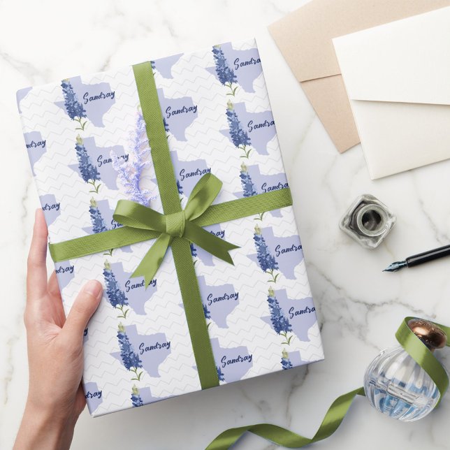 Personalised Bluebonnet Texas Wrapping Paper (Creator Uploaded)