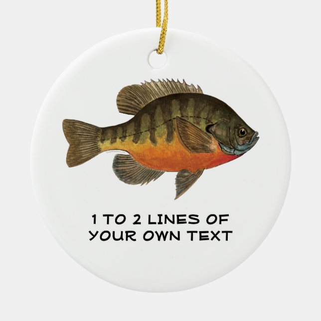 Personalised Bluegill, Bream Ceramic Tree Decoration (Front)
