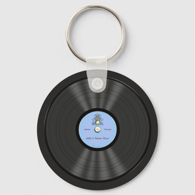 Personalised Bluegrass Vinyl Record Key Ring (Front)