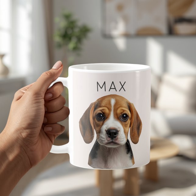 Personalised Blush Beige Dog Photo Mug (Creator Uploaded)