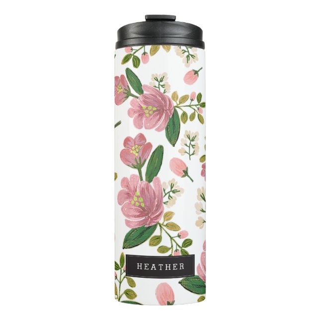 Personalised | Blush Bouquet Thermal Tumbler (Front)