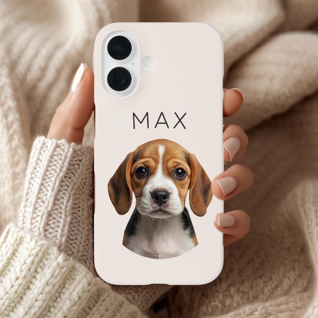 Personalised Blush Dog Photo & Name Case-Mate iPhone Case (Creator Uploaded)