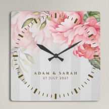 Personalised Blush Peony Wedding Gift for Couple