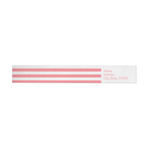 Personalised Blush Pink and White Stripes Pattern Wrap Around Label