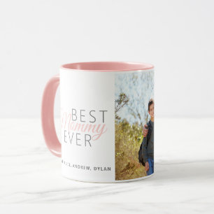 Personalised Blush Pink Best Mummy Ever Photo Mug