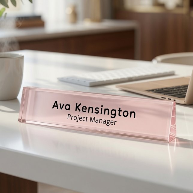 Personalised Blush Pink Custom Office Name Sign Nameplate (Creator Uploaded)