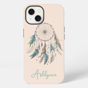 Personalised Blush Pink Dream Catcher Boho Chic ip iPhone 13 Case