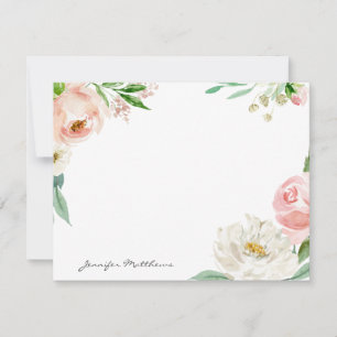 Personalised Blush Pink Feminine Floral Frame Card