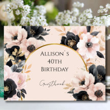 Personalised Blush Pink Floral Birthday Guest Book