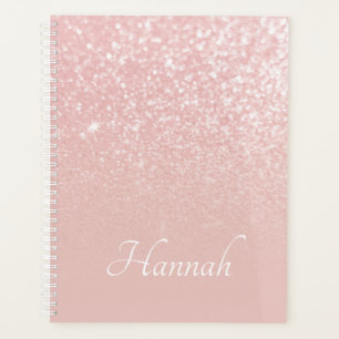 Personalised Blush Pink Glitter Ombre Planner
