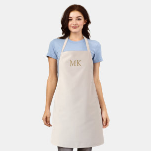 Personalised Blush Pink Gold Monogram Initials Apron
