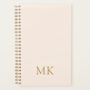 Personalised Blush Pink Gold Monogram Initials Planner