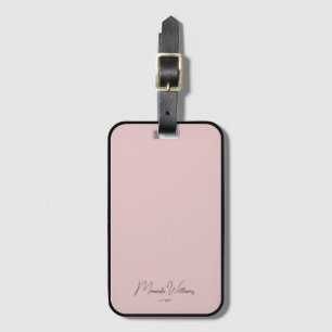 Personalised Blush Pink Handwritten Custom Name  Luggage Tag