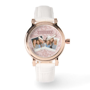 Personalised Blush Pink Lace Floral Romantic Watch