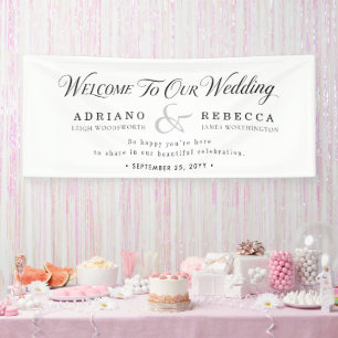 Personalised Blush Pink Romantic Wedding Banner