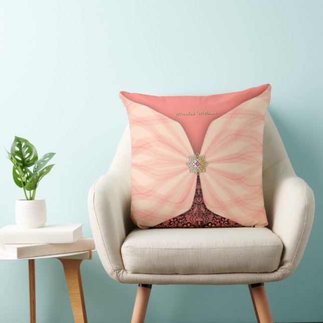 Personalised Blush Pink Textile Illusion Cushion (Chair)