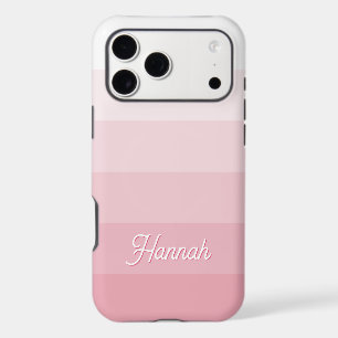 Personalised Blush Pink White Ombre Stripe