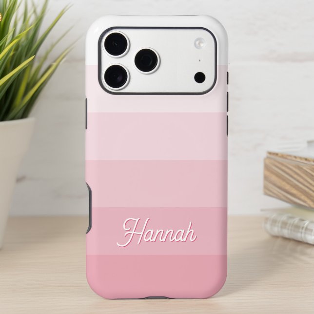 Personalised Blush Pink White Ombre Stripe (Personalized Blush Pink White Ombre Stripe Case-Mate iPhone Case)