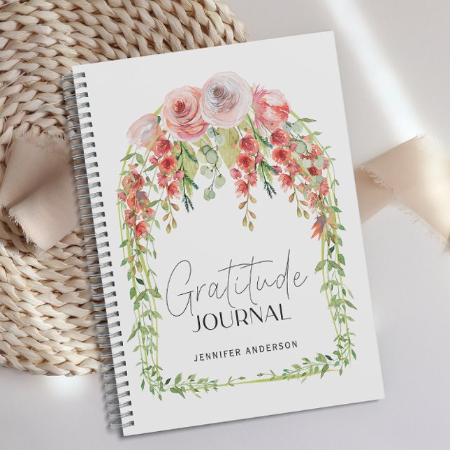 Personalised Blush Red Floral Gratitude Journal  (Creator Uploaded)