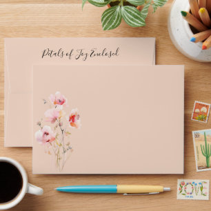 Personalised Blush Watercolor Floral Baby Shower  Envelope