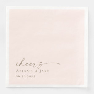 Personalised Blush Wedding Dinner Napkins