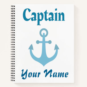 Personalised Boat Captain Anchor Notebook