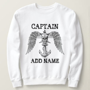 Personalised boat captain name anchor sweatshirt