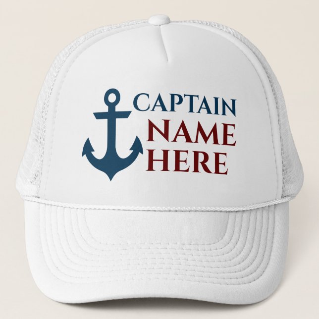 Personalised Boat Captain's Hat (Front)