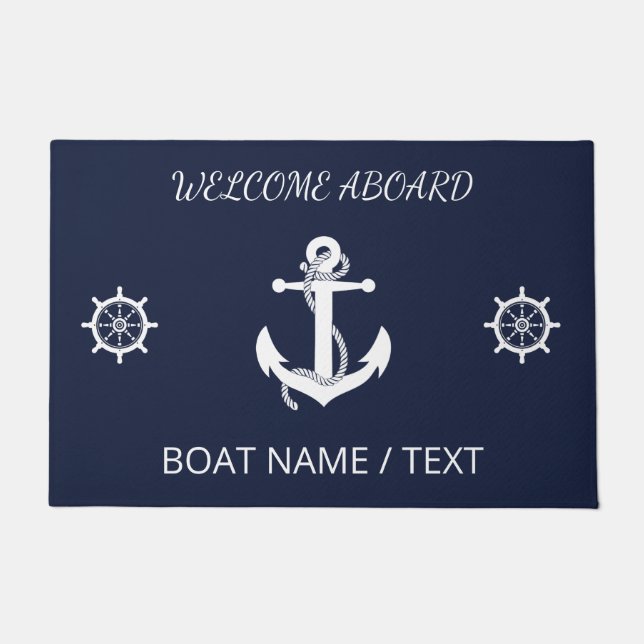 Personalised Boat Mat, Nautical Decor, Lake House  Doormat (Front)