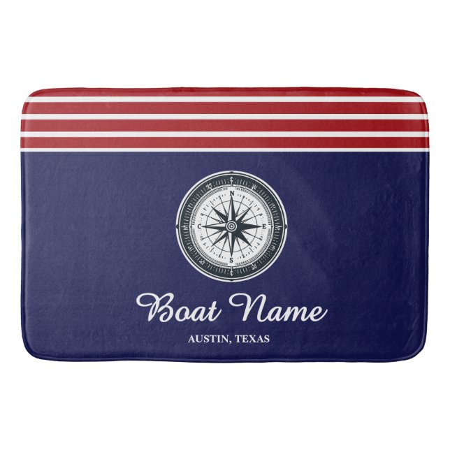 Personalised Boat Name Bath Mat (Front)