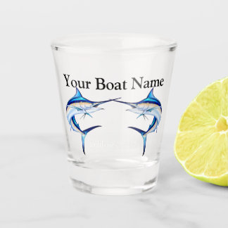 Personalised Boat Name Double Marlin Shot Glass