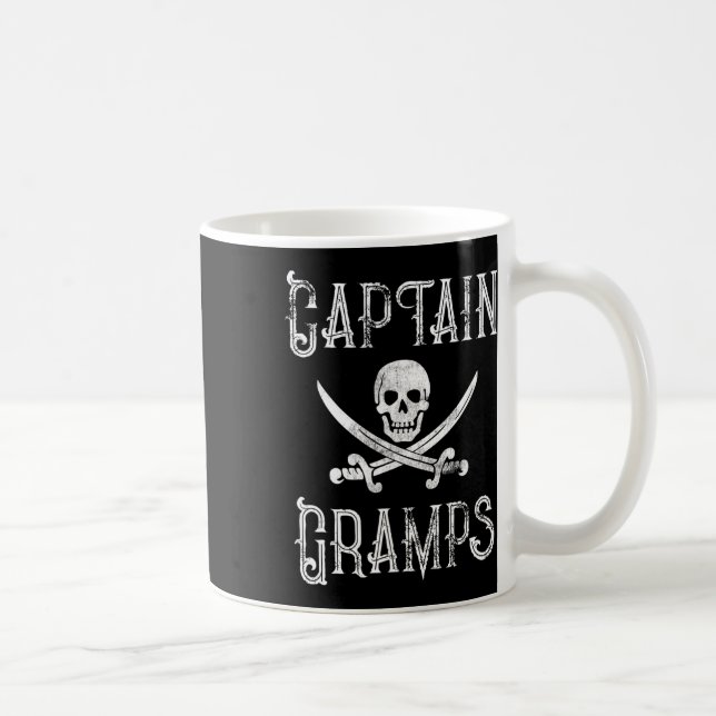 Personalised Boating Pirate Gift Captain Gramps  Coffee Mug (Right)