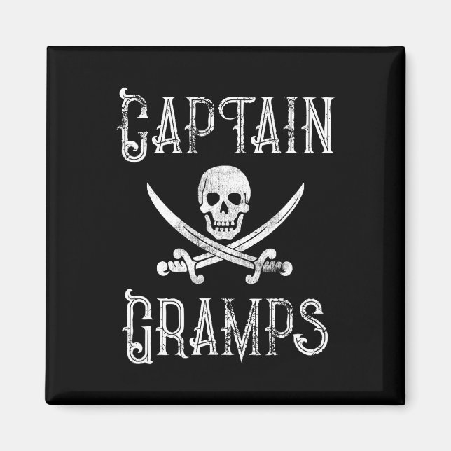 Personalised Boating Pirate Gift Captain Gramps  Magnet (Front)