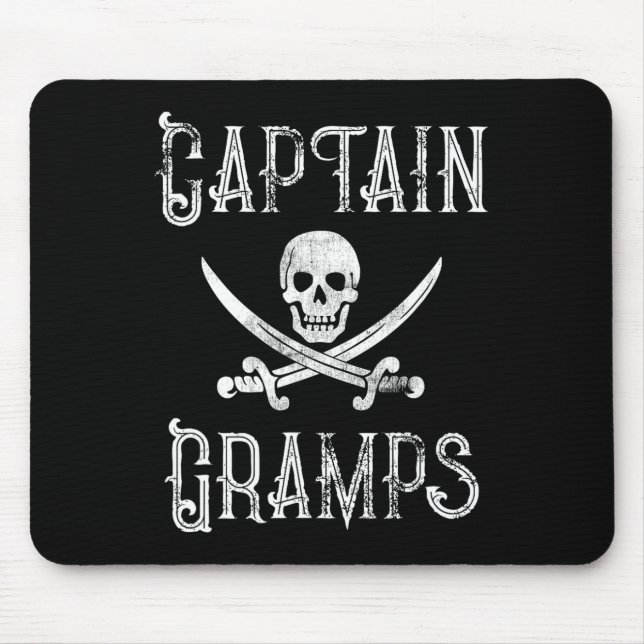 Personalised Boating Pirate Gift Captain Gramps  Mouse Pad (Front)