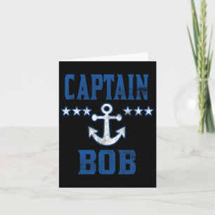 Personalised Boating Vintage Blue Captain Bob Anch Card